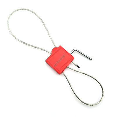 2.0mm Διπλή κλειδαριά Πλαστική σφραγίδα καλωδίου ασφαλείας με στροφή λαβή Σημαντική περιοχή 23,5 * 17 mm