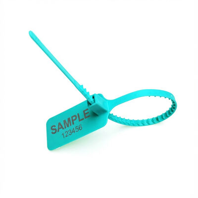 Ασφαλές δοχείο με μαύρη σφιχτή ετικέτα και προσαρμοσμένο πλαστικό καλώδιο σφράγισης