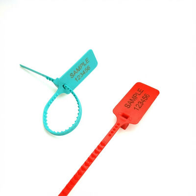 Ασφαλές δοχείο με μαύρη σφιχτή ετικέτα και προσαρμοσμένο πλαστικό καλώδιο σφράγισης