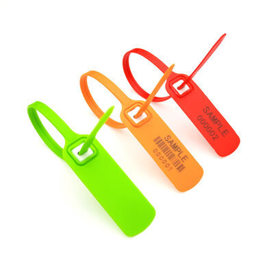 400 mm Ασφάλεια Εφοδιαστικό φορτηγό Κοντέινερ πλαστική σφραγίδα με περιοχή σήμανσης L 45 * W 25 mm