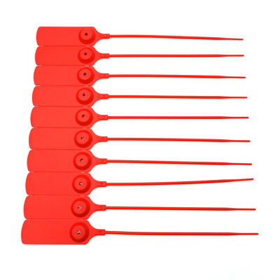 Περιοχή σήμανσης L 38*W 20 mm 200 mm γραμμικός κωδικός λογότυπο αριθμημένες πλαστικές σακούλες σφραγίδα ασφαλείας για τράπεζα