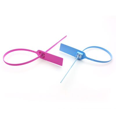 Τραβήξτε Σφιχτή πλαστική σφραγίδα Μεταλλική εισαγωγή επίπεδη ουρά μίας χρήσης Ετικέτα σφραγίδας ασφαλείας