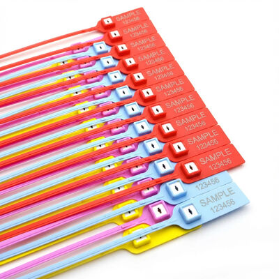 Τραβήξτε Σφιχτή πλαστική σφραγίδα Μεταλλική εισαγωγή επίπεδη ουρά μίας χρήσης Ετικέτα σφραγίδας ασφαλείας